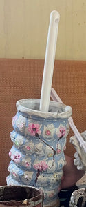 Pretty Floral Toilet Brush Holder - Original Brickell Brac